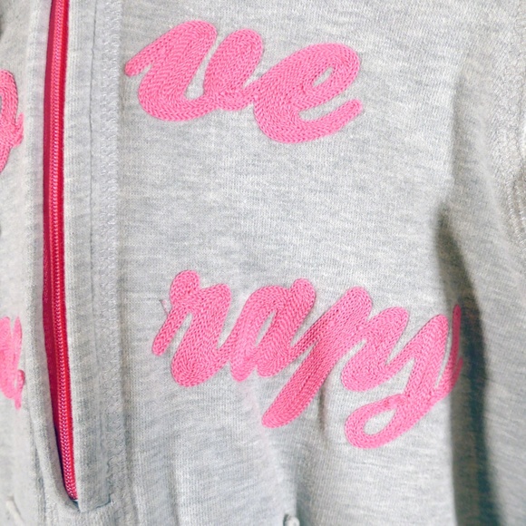 Fiorucci Love Therapy Women S Fleece 3/4-Zip Hooded Sweatshirt - Picture 4 of 15